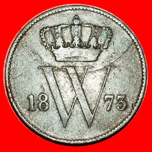 * UNGEWÖHNLICH (1860-1877): NIEDERLANDE ★ 1 CENT 1873! WILHELM III. (1849-1890)   * UNCOMMON: NETHERLANDS ★