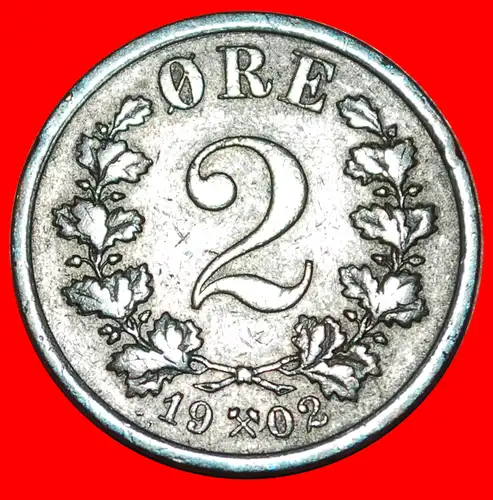 * KRONE (1876-1902): NORWEGEN ★ 2 OERE 1902! OSKAR II (1872-1905) * CROWN: NORWAY ★ 