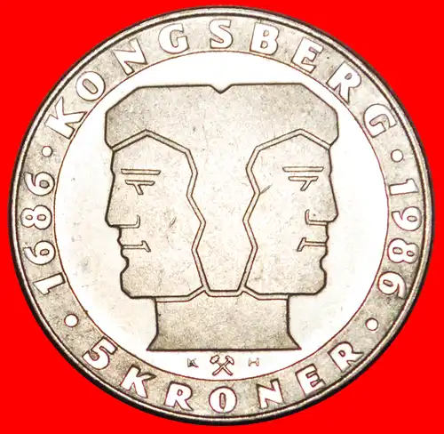 * GOTT JANUS: NORWEGEN ★ 5 KRONEN 1686-1986 STG STEMPELGLANZ! OLAV V. (1957-1991)  * GOD JANUS:  NORWAY ★ UNC MINT LUSTRE!