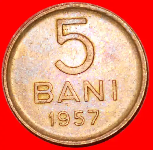 * MIT STERN (1953-1957)~SELTEN ★ RUMÄNIEN ★ 5 BANS 1957 SUPER ZUSTAND! STG! * WITH STAR ~RARE ★ ROMANIA ★SUPERB CONDITION!