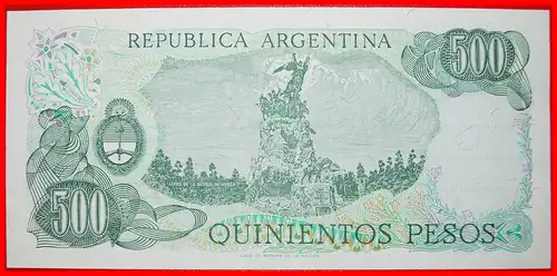 * SAN MARTIN (1778-1850): ARGENTINIEN ★ 500 PESOS (1977-1982)! KFR KNACKIG!    * ARGENTINA ★UNC CRISP! 