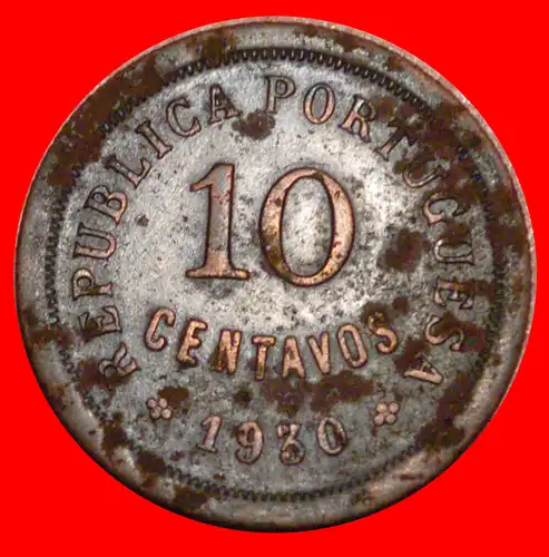 * PORTUGAL: KAP VERDE ★ 10 CENTAVOS 1930 UNGEWÖHNLICH! * CAPE VERDE ★UNCOMMON! 