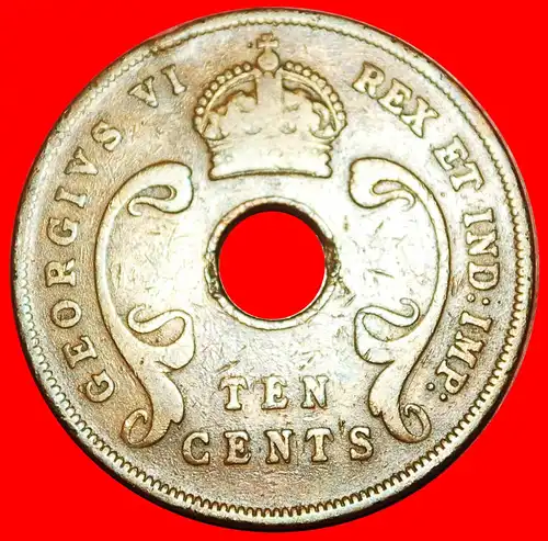 * SÜDAFRIKA: OSTAFRIKA ★ 10 CENTS 1943SA! GEORG VI. (1937-1952) KRIEGSZEIT (1939-1945)   * SOUTH AFRICA:  EAST AFRICA ★