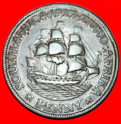 * SCHIFF (1926-1930): SÜDAFRIKA ★ 1 PENNY 1927! GEORG V. (1911-1936) * SHIP: SOUTH AFRICA ★