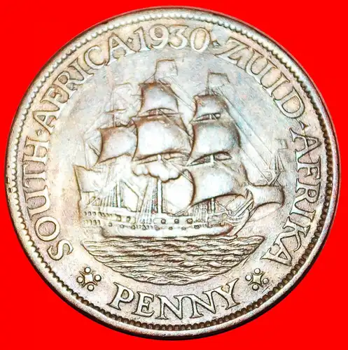 * SCHIFF (1926-1930): SÜDAFRIKA ★ 1 PENNY 1930! GEORG V. (1911-1936) * SHIP: SOUTH AFRICA ★