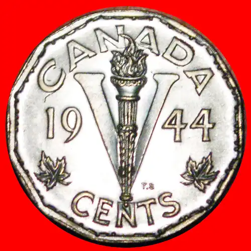 * MORSEZEICHEN★ KANADA ★ 5 CENTS 1944 KRIEGSZEIT (1939-1945) VZGL STEMPELGLANZ! GEORG VI. (1937-1952) * MORSE CODE: CANADA ★