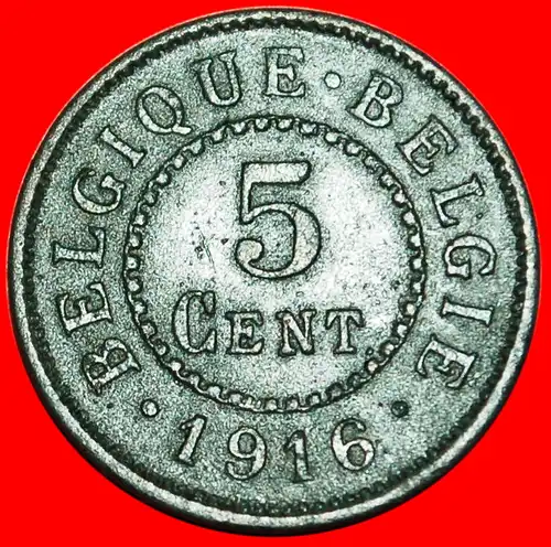 * BESETZUNG von DEUTSCHLAND: BELGIEN ★ 5 CENTIMES 1916! KRIEGSZEIT (1914-1920) *OCCUPATION by GERMANY★ BELGIUM  