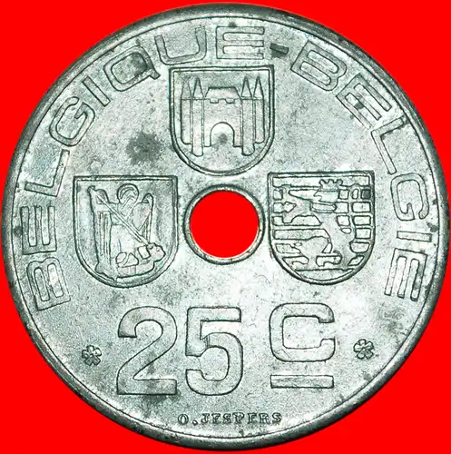 * BESETZUNG von DEUTSCHLAND: BELGIEN ★ 25 CENTIMES 1946 BELGIQUE-BELGIE! LEOPOLD III. (1934-1950) *OCCUPATION by GERMANY★ BELGIUM  