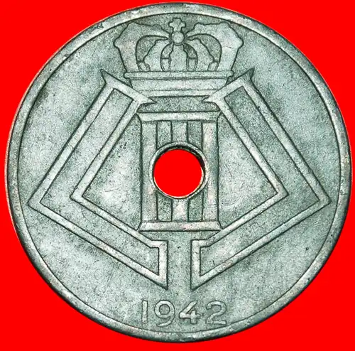 * BESETZUNG von DEUTSCHLAND: BELGIEN ★ 25 CENTIMES 1942 BELGIE-BELGIQUE! LEOPOLD III. (1934-1950) *OCCUPATION by GERMANY★ BELGIUM  