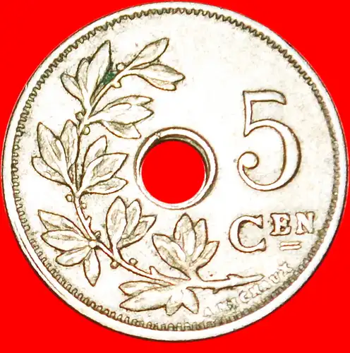 * HOLLÄNDISCHE LEGENDE: BELGIEN ★ 5 CENTIMES 1927! ALBERT I. (1909-1934) *BELGIUM  ★ 