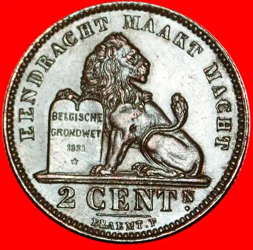 * HOLLÄNDISCHE LEGENDE~GROSSES DATUM: BELGIEN ★ 2 CENTIMES 1911! ALBERT I (1909-1934)   * BELGIUM  ★ 