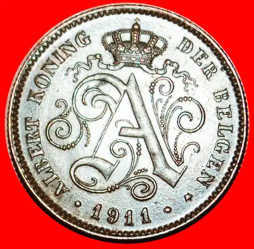 * HOLLÄNDISCHE LEGENDE~GROSSES DATUM: BELGIEN ★ 2 CENTIMES 1911! ALBERT I (1909-1934)   * BELGIUM  ★ 