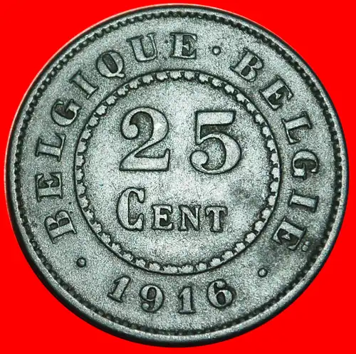 * BESETZUNG von DEUTSCHLAND: BELGIEN ★ 25 CENTIMES 1916! KRIEGSZEIT (1914-1920) * OCCUPATION by GERMANY:  BELGIUM  ★ 