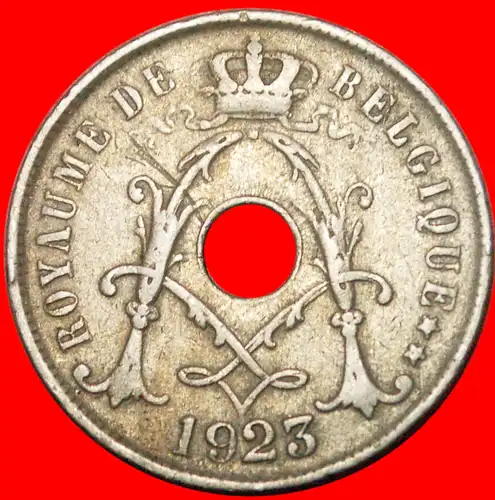 * FRANZÖSISCHE LEGENDE: BELGIEN ★ 25 CENTIMES 1923! ALBERT I. (1909-1934)  * BELGIUM  ★ 