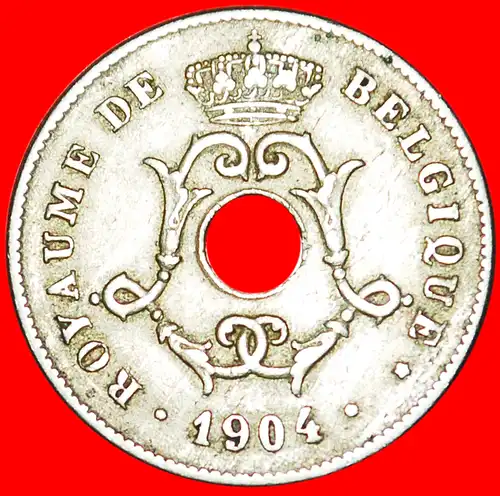 * FRANZÖSISCHE LEGENDE: BELGIEN ★ 10 CENTIMES 1904! LEOPOLD II. (1865-1909) * BELGIUM  ★ 