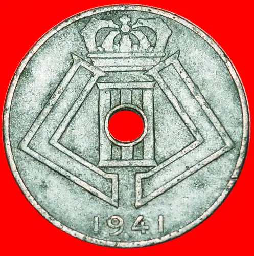 * BESETZUNG von DEUTSCHLAND ~ FRANZÖSISCHE LEGENDE: BELGIEN ★ 10 CENTIMES 1941! LEOPOLD III. (1934-1950) * OCCUPATION by GERMANY:  BELGIUM  ★ 