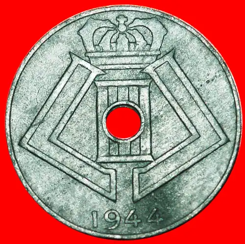 * BESETZUNG von DEUTSCHLAND ~ HOLLÄNDISCHE LEGENDE: BELGIEN ★ 10 CENTIMES 1944! LEOPOLD III. (1934-1950) * OCCUPATION by GERMANY:  BELGIUM  ★ 