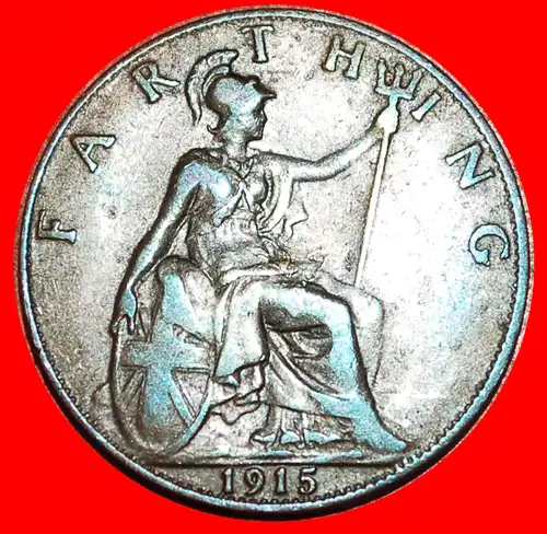 * HERRIN DER SEEN: GROSSBRITANNIEN ★ FARTHING 1915! GEORG V. (1911-1936) * MISTRESS OF SEAS: UNITED KINGDOM ★ GREAT BRITAIN