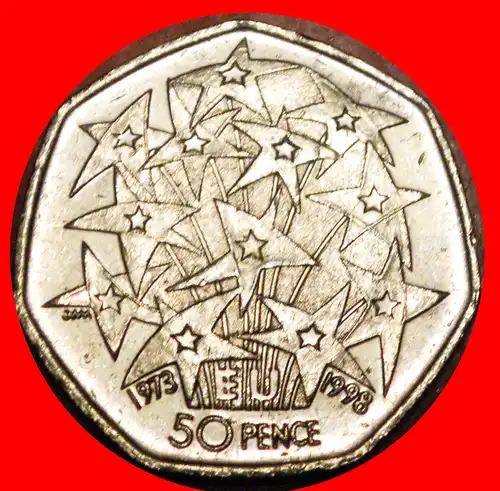 * STERNE (1998-2009): GROSSBRITANNIEN ★ 50 PENCE 1973 1998!  * UNITED KINGDOM ★ GREAT BRITAIN