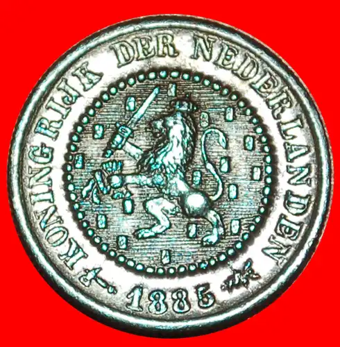 * WUCHERND LÖWE (1878-1901): NIEDERLANDE ★ 1/2 CENT 1885! WILHELM III. (1849-1890)! * RAMPANT LION (1878-1901): NETHERLANDS ★ 