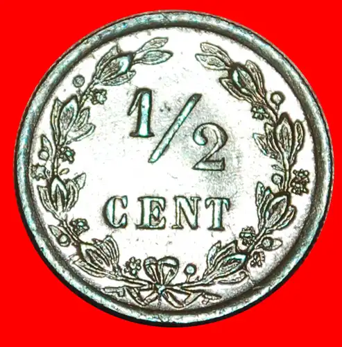 * WUCHERND LÖWE (1878-1901): NIEDERLANDE ★ 1/2 CENT 1885! WILHELM III. (1849-1890)! * RAMPANT LION (1878-1901): NETHERLANDS ★ 