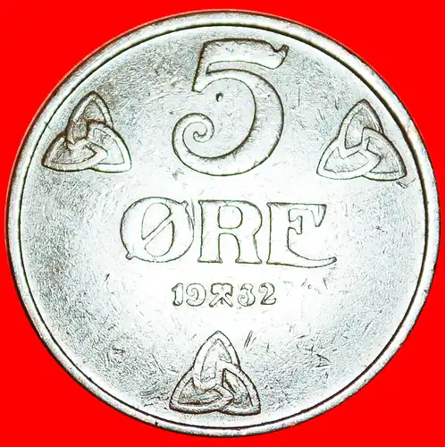 * 3 ROSEN (1908-1952): NORWEGEN ★ 5 OERE 1932 SELTEN JAHR! HAAKON VII. (1905-1957)! *NORWAY ★KEY DATE!