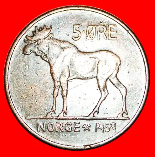 * ELCH (1958-1973): NORWEGEN ★ 5 OERE 1959! OLAV V. (1957-1991)  * NORWAY ★