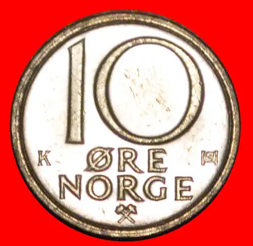 * GROSSES MONOGRAMM (1974-1987): NORWEGEN ★ 10 OERE 1984 VZGL STEMPELGLANZ! OLAV V. (1957-1991)  * NORWAY ★