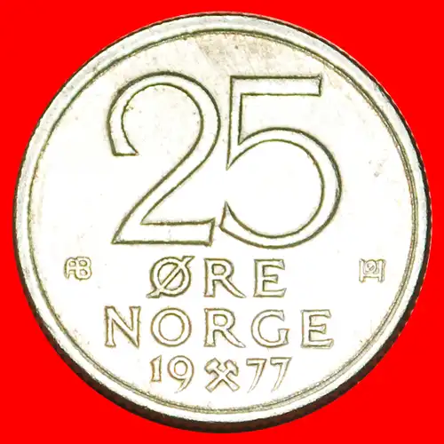 * GROSSES MONOGRAMM (1974-1982): NORWEGEN ★ 25 OERE 1977 UNVERÖFFENTLICHT! OLAV V. (1957-1991)  * NORWAY ★UNPUBLISHED!