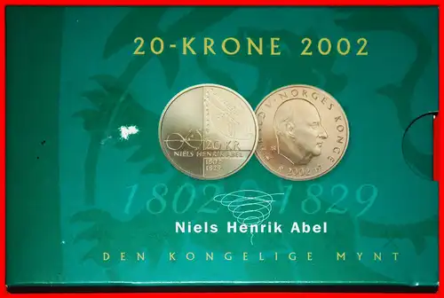 * ABEL 1802 1829: NORWEGEN ★ 20 KRONEN 2002 BU STEMPELGLANZ! GERADE VERÖFFENTLICHT! HARALD V. (1991-)   * NORWAY ★JUST PUBLISHED! 