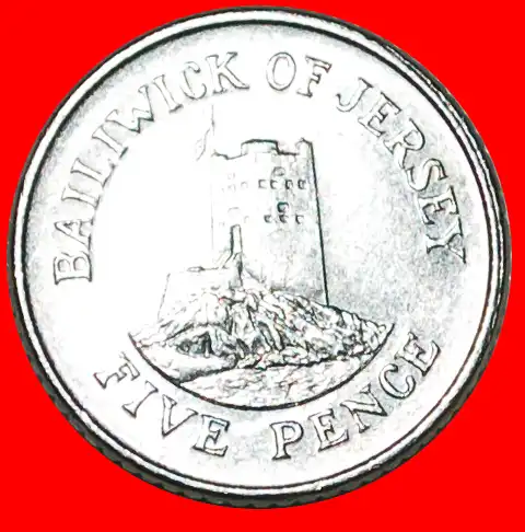 * GROSSBRITANNIEN : JERSEY ★ 5 PENCE 1992 TURM! * GREAT BRITAIN: JERSEY ★