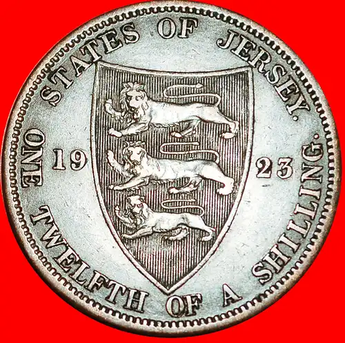 * GROSSBRITANNIEN: JERSEY ★ ALTE TYP 1/12 SHILLING 1923! * GREAT BRITAIN: JERSEY ★