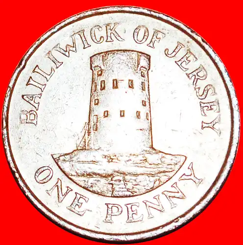 * GROSSBRITANNIEN : JERSEY ★ 1 PENNY 1989 TURM!!  * GREAT BRITAIN: JERSEY ★