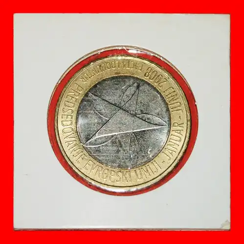 * GROSSER STERN BI-METALLIC: SLOWENIEN ★ 3 EURO 2008 STG STEMPELGLANZ! * BIG STAR BI-METALLIC: SLOVENIA ★