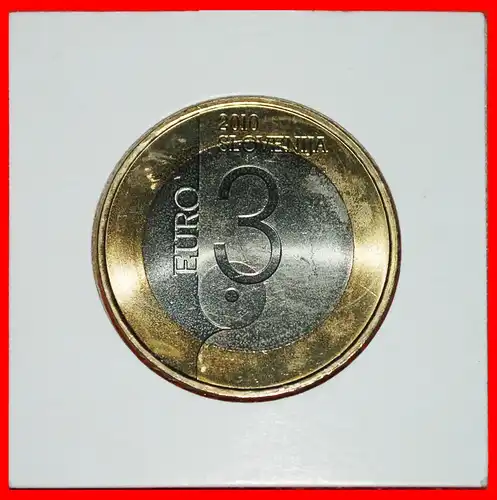 * BUCHEN BI-METALLIC: SLOWENIEN ★ 3 EURO 2010 STG STEMPELGLANZ! * BI-METALLIC: SLOVENIA ★