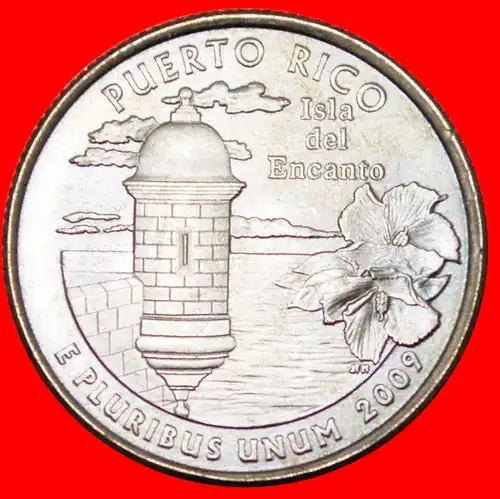 * PUERTO RICO★ USA★ 1/4 DOLLAR 2009P★ STG STEMPELGLANZ von der Rolle!