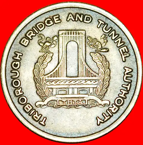 * BRÜCKENMARKE NEW YORK: USA ★ 100 EINHEITEN TRIBOROUGH (1980)! * BRIDGE TOKEN: USA ★ 100 UNITS 