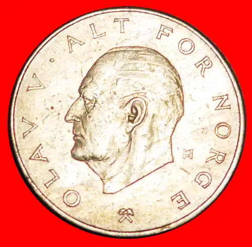 * PORTRÄT LINKS (1974-1991): NORWEGEN ★ 1 KRONE 1974AB! OLAV V. (1957-1991) * PORTRAIT LEFT: NORWAY ★