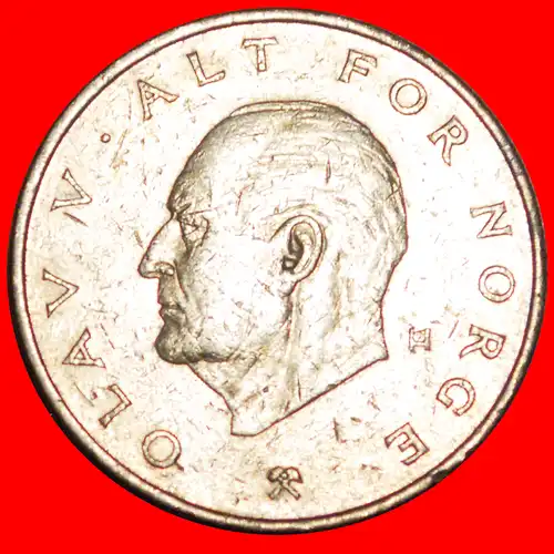 * PORTRÄT LINKS (1974-1991): NORWEGEN ★ 1 KRONE 1976AB! OLAV V. (1957-1991) * PORTRAIT LEFT: NORWAY ★