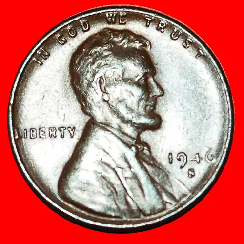 * WEIZEN PENNY (1909-1959): USA ★ 1 CENT 1946S! LINCOLN (1809-1865)!