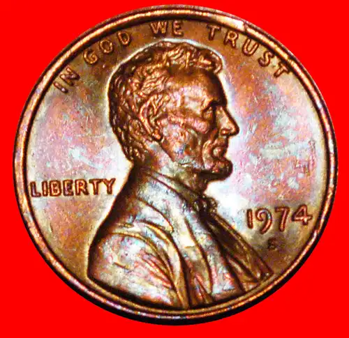 * MEMORIAL (1959-1982): USA ★ 1 CENT 1974S VZGL STEMPELGLANZ! LINCOLN (1809-1865)