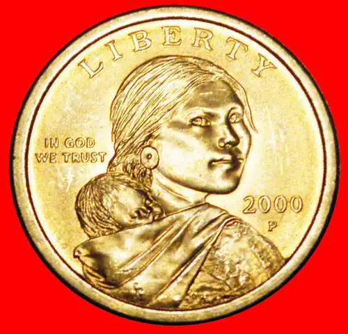 * SACAGAWEA (1788-1812): USA ★ 1 DOLLAR 2000P STG von der Rolle!