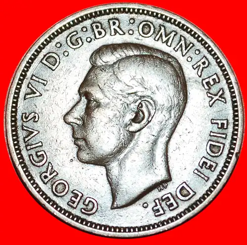 * SCHIFF OHNE IND.IMP!: GROSSBRITANNIEN ★ HALBER PENNY 1949 GEORG VI. (1937-1952)! INTERESSANTER TYP! * SHIP★ GREAT BRITAIN ★ 