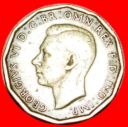 * KRIEGSZEIT (1939-1945): GROSSBRITANNIEN ★ 3 PENCE 1942 GEORG VI. (1937-1952)! INTERESSANTER TYP! * WARTIME: GREAT BRITAIN ★ UNITED KINGDOM 