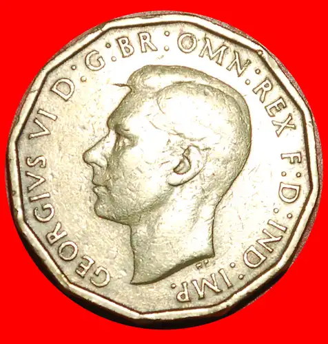 * GRASNELKEN (1937-1948): GROSSBRITANNIEN ★ 3 PENCE 1938 GEORG VI. (1937-1952)! * THRIFT: UNITED KINGDOM ★ GREAT BRITAIN ★