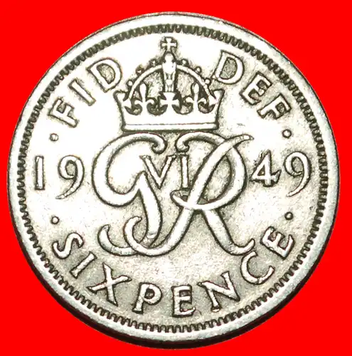 * MONOGRAMM: GROSSBRITANNIEN ★ 6 PENCE 1949! GEORG VI. (1937-1952)  * MONOGRAM: UNITED KINGDOM ★ GREAT BRITAIN ★