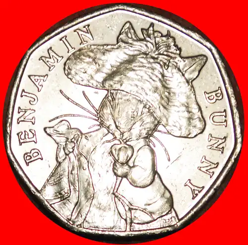 * HASE: GROSSBRITANNIEN ★ 50 PENCE 2017 VZGL STEMPELGLANZ! * RABBIT: UNITED KINGDOM ★ GREAT BRITAIN ★