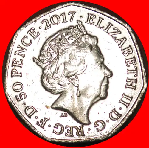 * HASE: GROSSBRITANNIEN ★ 50 PENCE 2017 VZGL STEMPELGLANZ! * RABBIT: UNITED KINGDOM ★ GREAT BRITAIN ★