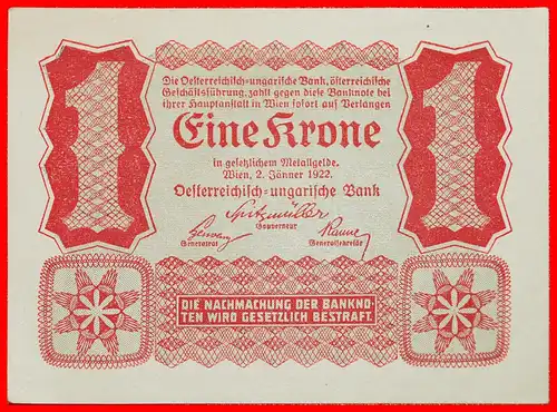 * GOTISCHE SCHRIFTART: ÖSTERREICH ★ 1 KRONE 1922 uKFR KNACKIG! * GOTHIC FONT:  AUSTRIA ★