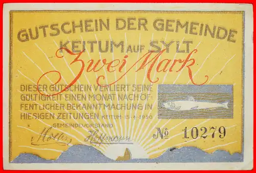 * NOTGELD (1914-1924): DEUTSCHLAND ★ KEITUM 2 MARK 1920 VZGL KNACKIG! UNGEWÖHNLICH! * GERMANY ★ UNCOMMON!